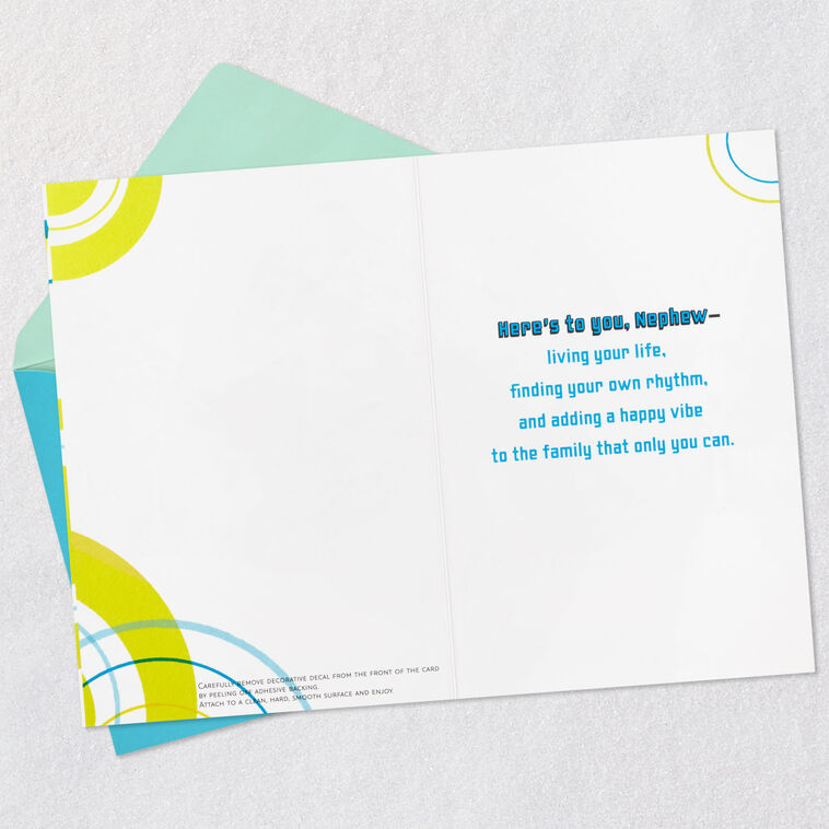 Hallmark You Add A Happy Vibe Birthday Card For Nephew With Decal