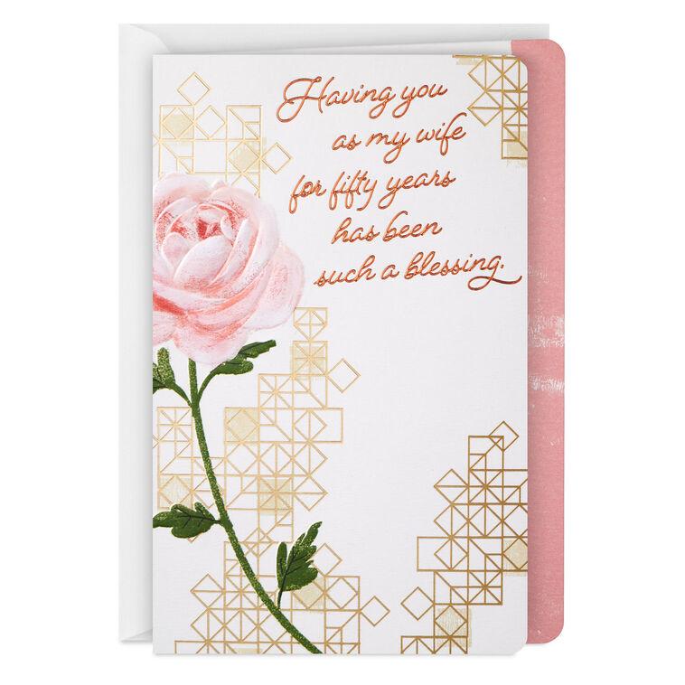 hallmark You Are a Blessing Religious 50th Anniversary Card for Wife