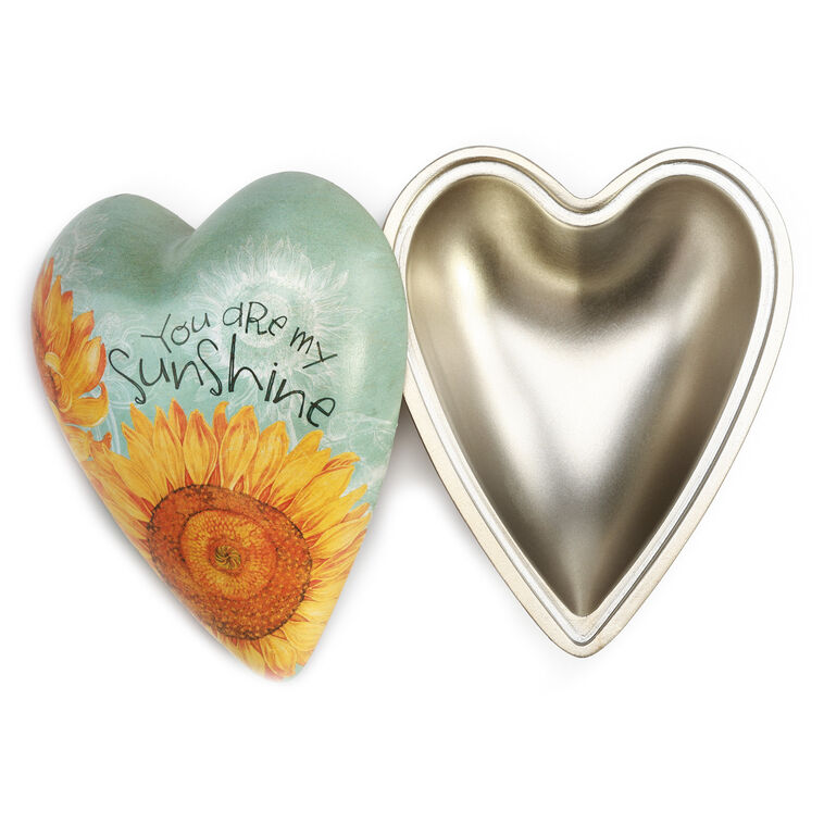 hallmark You Are My Sunshine Art Heart Trinket Box 3.5"