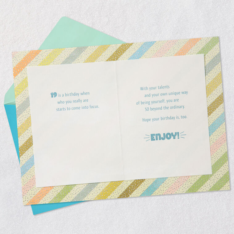 Hallmark You Are So Beyond The Ordinary 19th Birthday Card