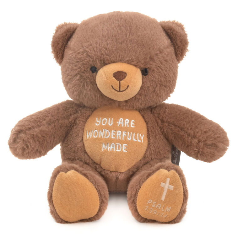 hallmark You Are Wonderfully Made Teddy Bear Plush 8"