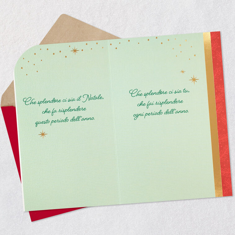 Hallmark You Brighten The Year Italian-Language Christmas Card