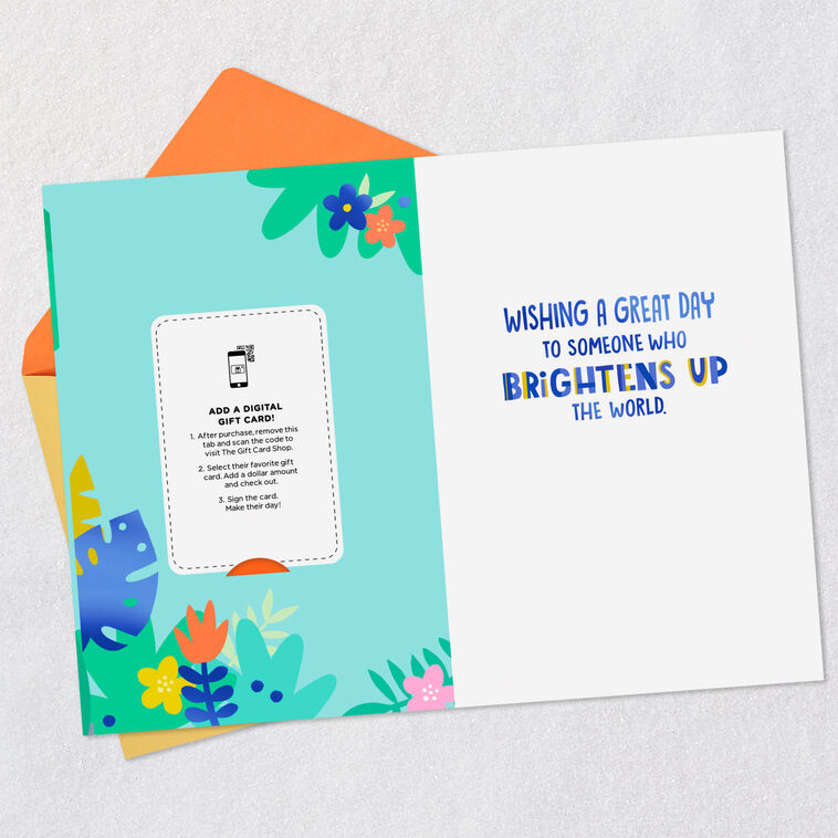 Hallmark You Brighten Up The World Gift Card Greeting Birthday Card For Kids