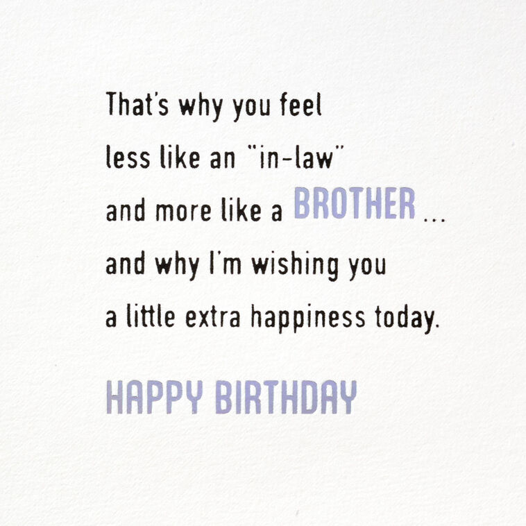 Hallmark You Bring Something Extra Birthday Card For Brother-in-Law