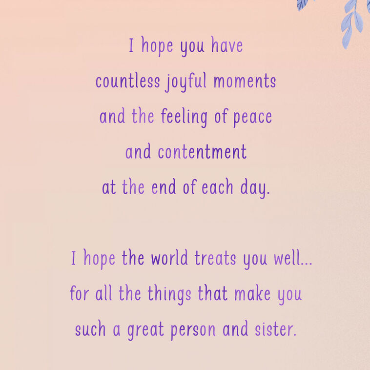 Hallmark You Deserve Everything You Wish For Birthday Card For Sister