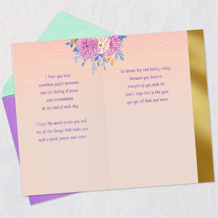 Hallmark You Deserve Everything You Wish For Birthday Card For Sister