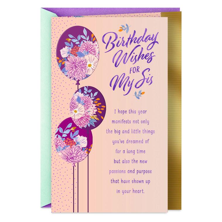 hallmark You Deserve Everything You Wish For Birthday Card for Sister
