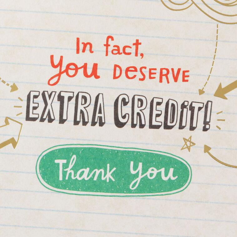 Hallmark You Deserve Extra Credit Thank-You Card For Teacher