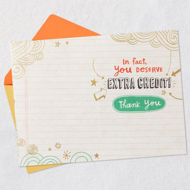 Hallmark You Deserve Extra Credit Thank-You Card For Teacher