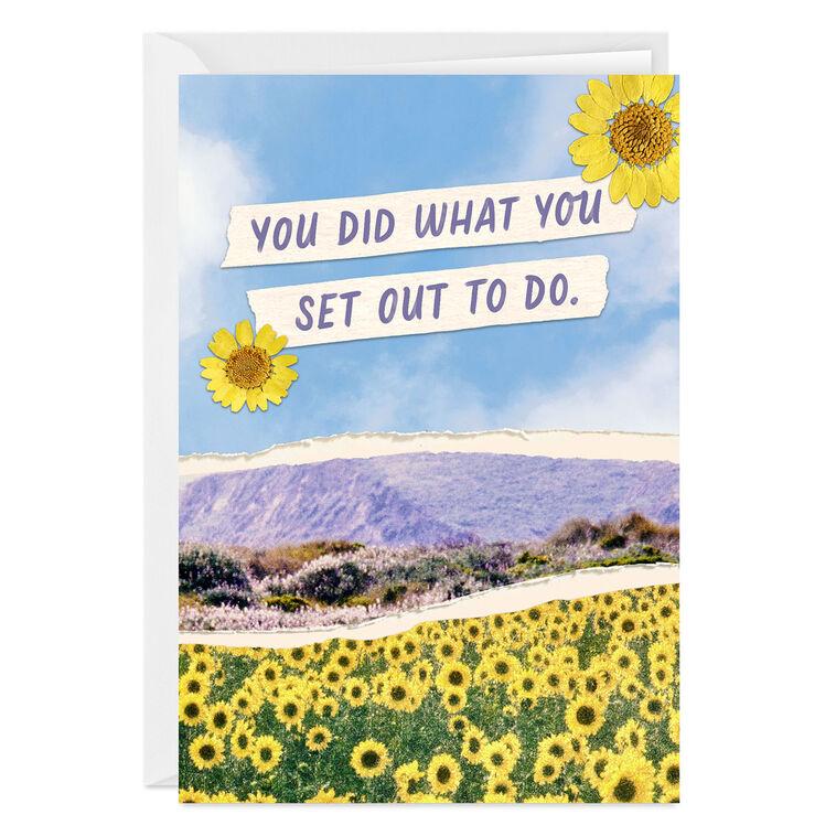 hallmark You Did It Sunflower Field Custom Congratulations Card