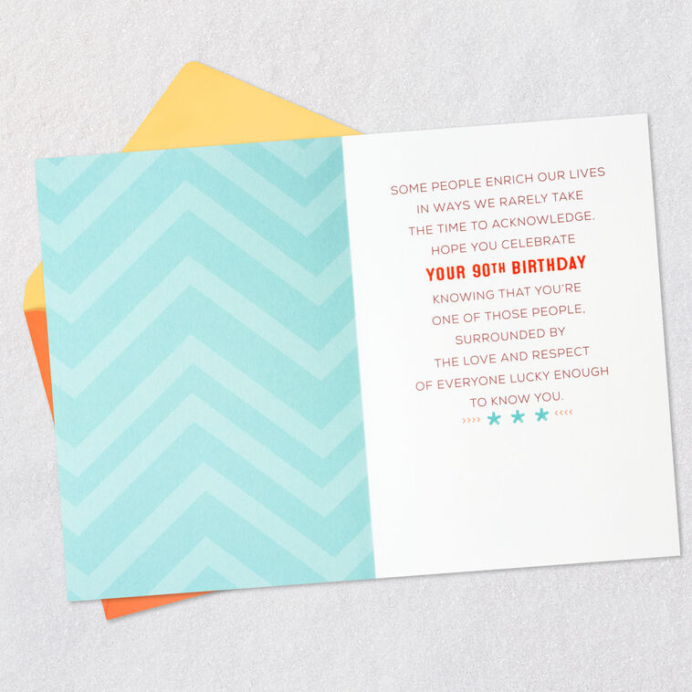 Hallmark You Enrich The Lives Of Others 90th Birthday Card
