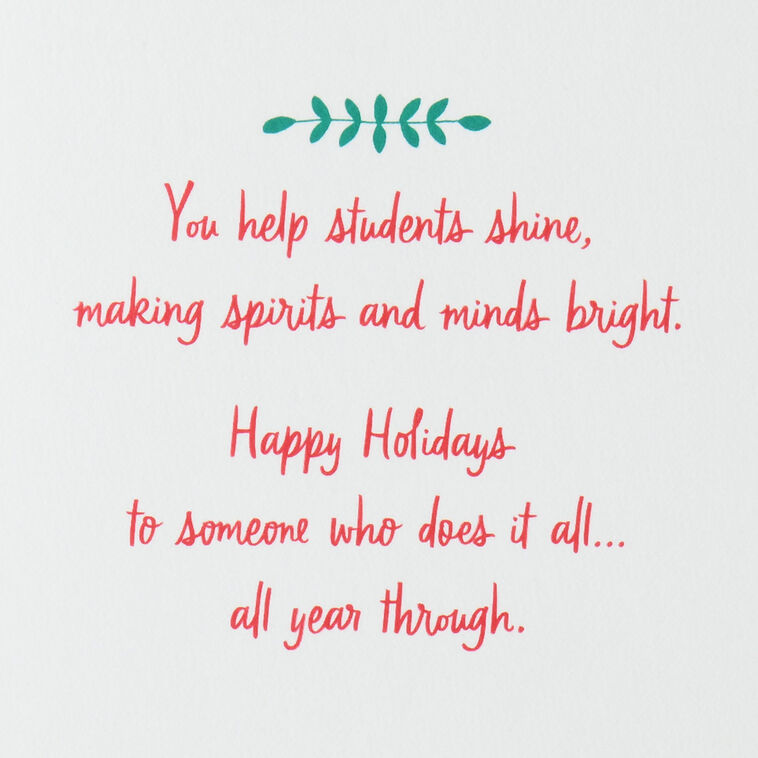 Hallmark You Help Students Shine Christmas Thank-You Card For Teacher