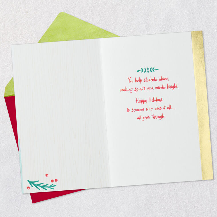 Hallmark You Help Students Shine Christmas Thank-You Card For Teacher