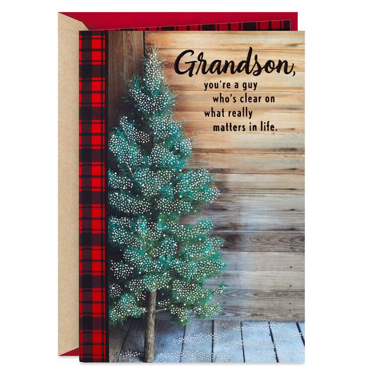hallmark You Know What Matters Christmas Card for Grandson