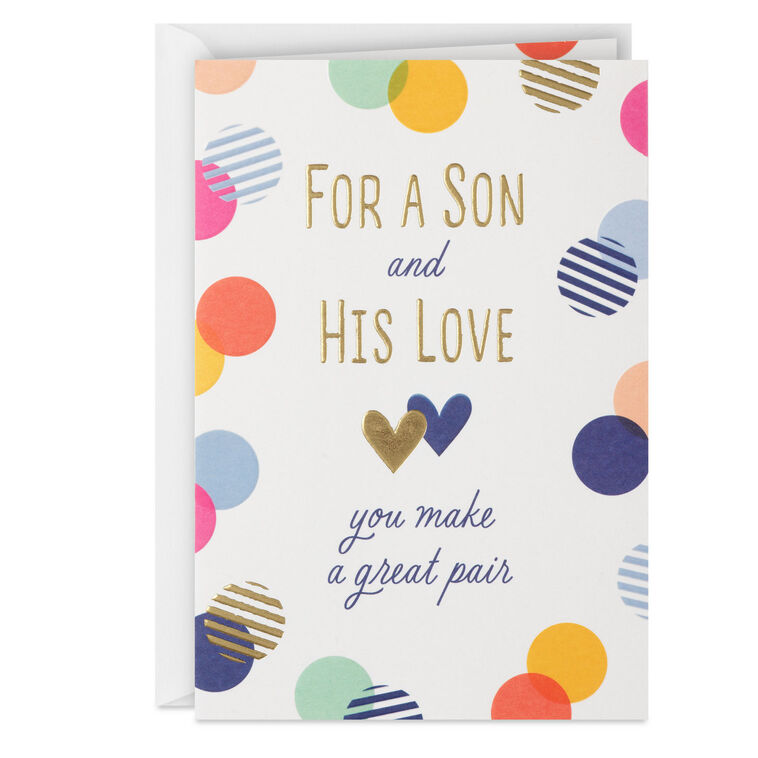 hallmark You Make a Great Pair Anniversary Card for Son and His Love