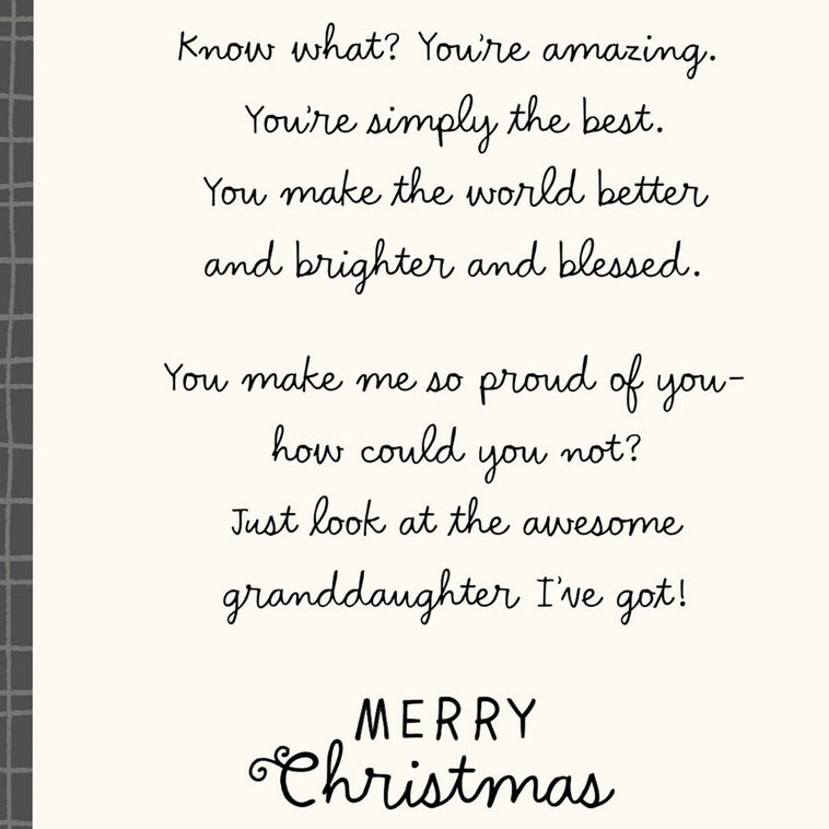 Hallmark You Make Me So Proud Christmas Card For Granddaughter