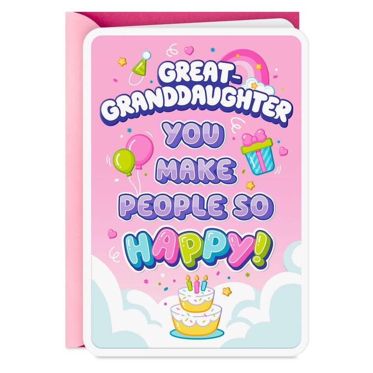 hallmark You Make People So Happy Birthday Card for Great-Granddaughter