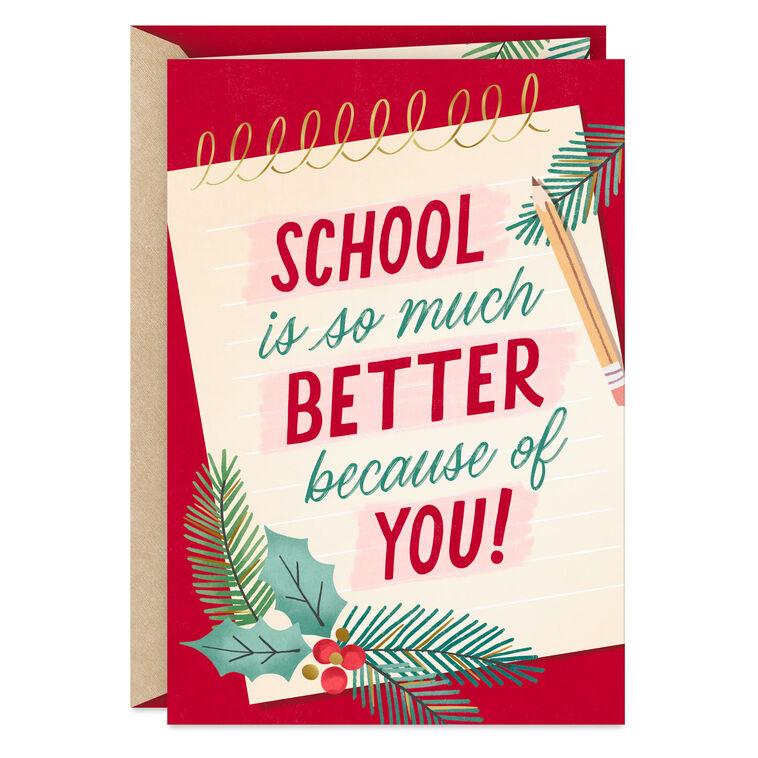 hallmark You Make School So Much Better Christmas Thank-You Card