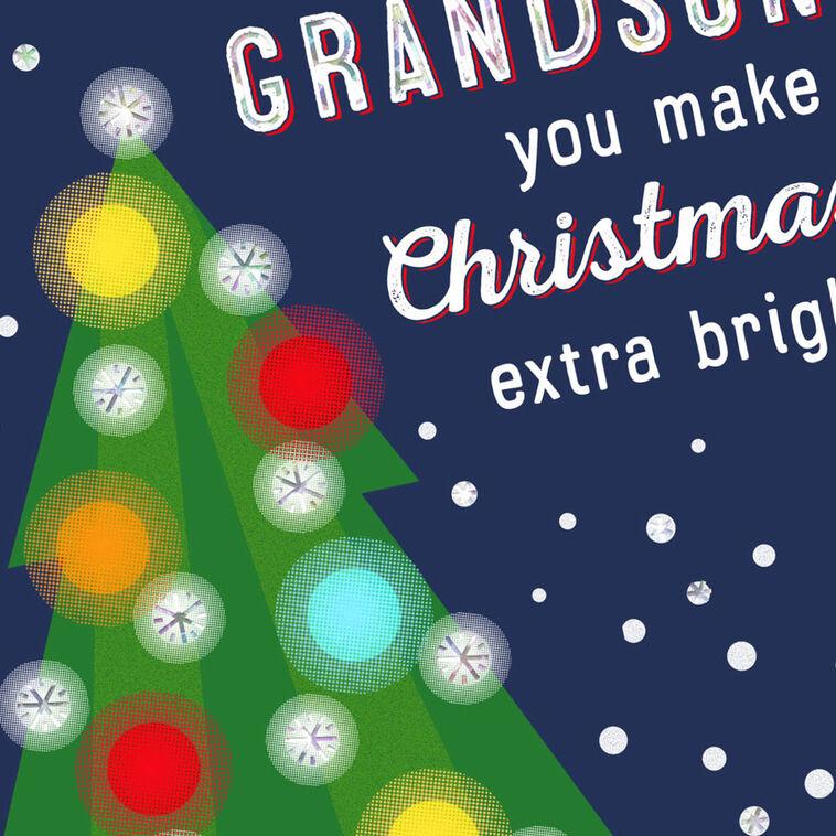 Hallmark You Make The Holidays Extra Bright Christmas Card For Grandson
