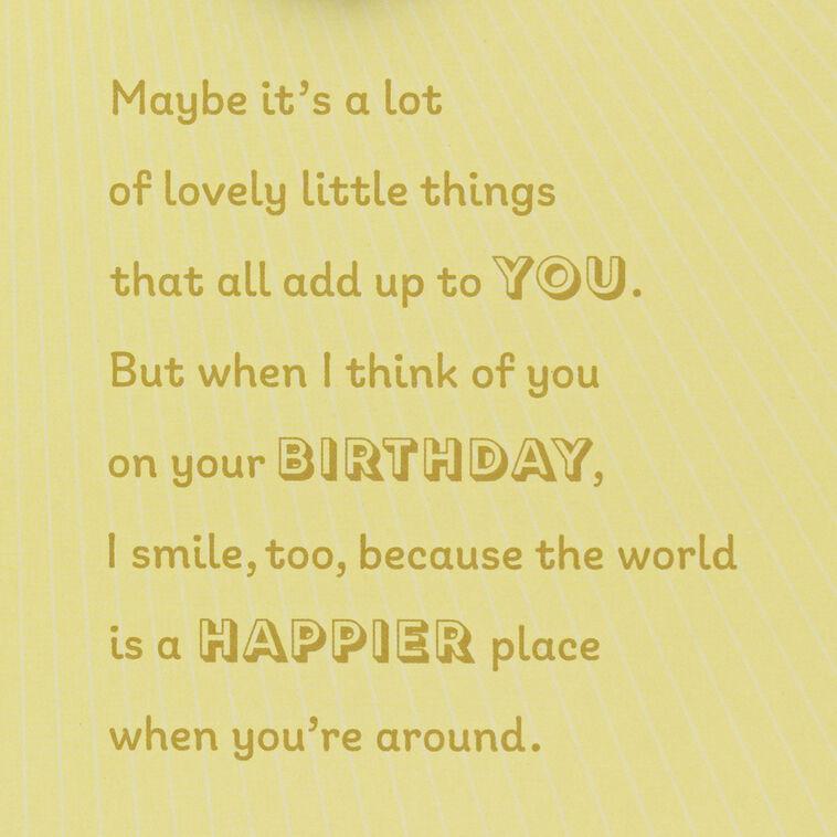 Hallmark You Make The World A Happier Place Birthday Card With Wearable Pin