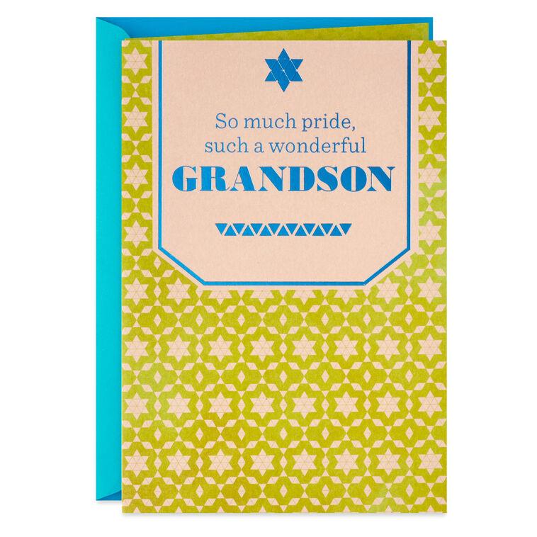 hallmark You Make Us All So Proud Bar Mitzvah Card for Grandson