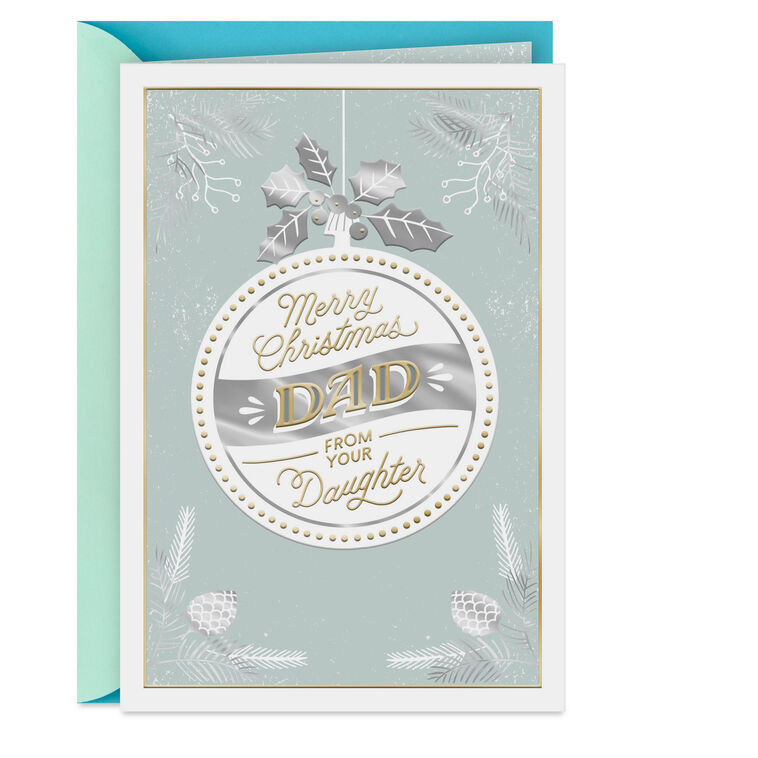hallmark You Mean the World to Me Christmas Card for Dad From Daughter