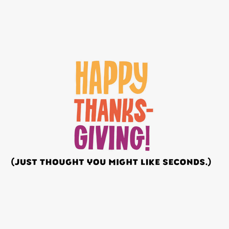 Hallmark You Might Like Seconds Funny Thanksgiving Card