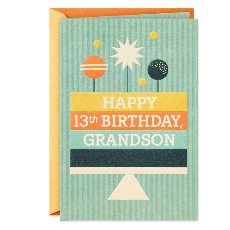 hallmark You Put Good into the World 13th Birthday Card for Grandson