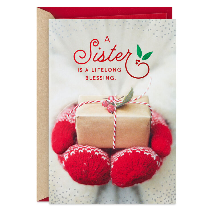 hallmark You're a Lifelong Blessing Christmas Card for Sister