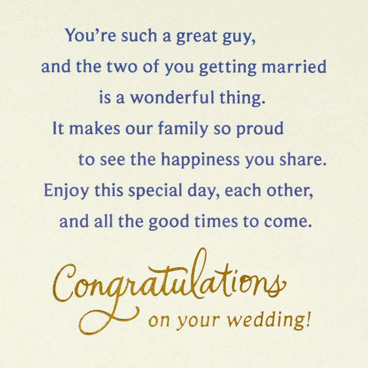 Hallmark You're A Special Part Of Our Family Wedding Card For Son-in-Law