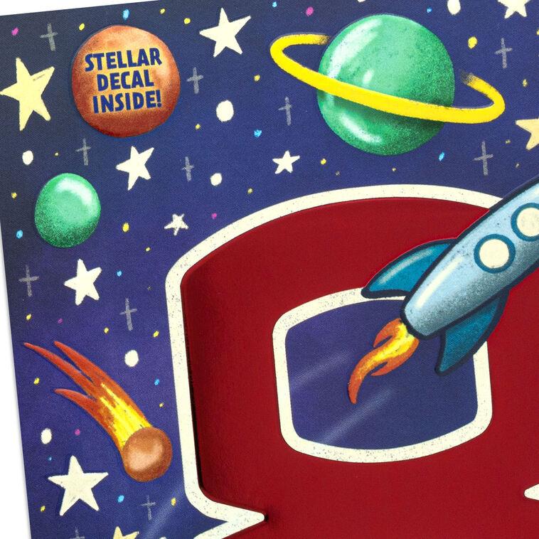 Hallmark You're A Stellar Kid 8th Birthday Card With Alien Decal