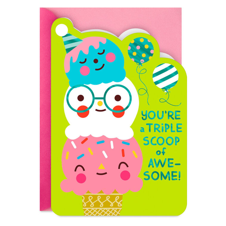 hallmark You're a Triple Scoop of Awesome Birthday Card for Kids