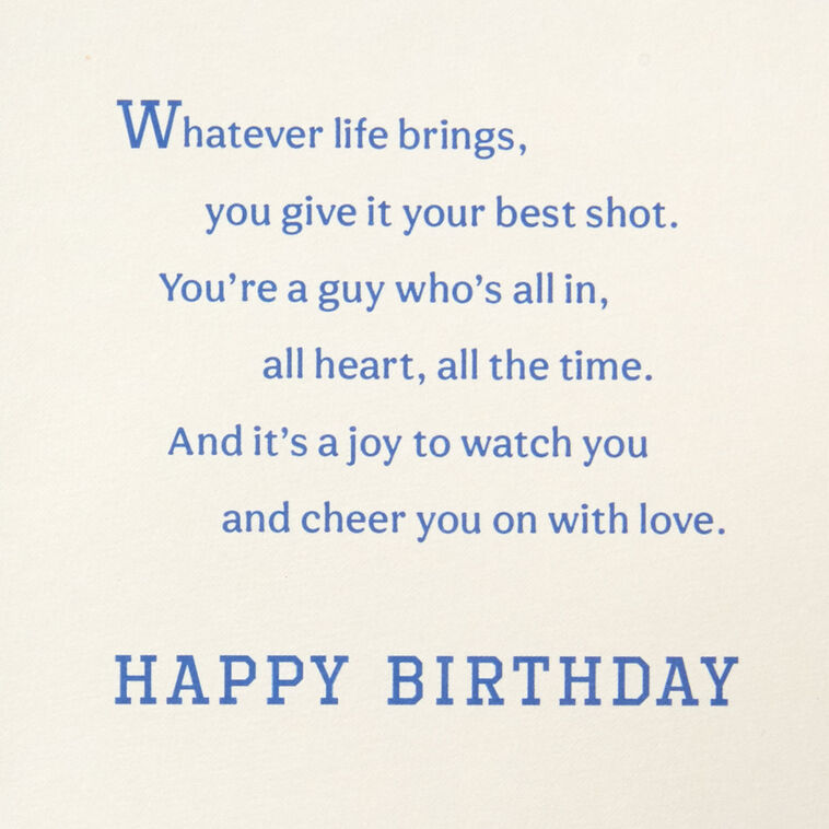 Hallmark You're All In And All Heart Birthday Card For Son With Removable Banner