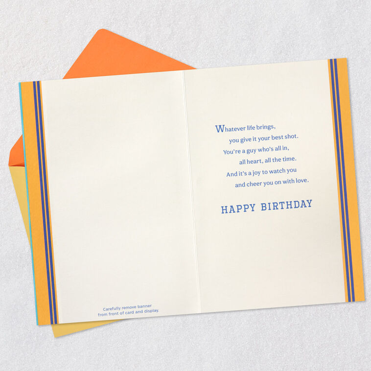 Hallmark You're All In And All Heart Birthday Card For Son With Removable Banner