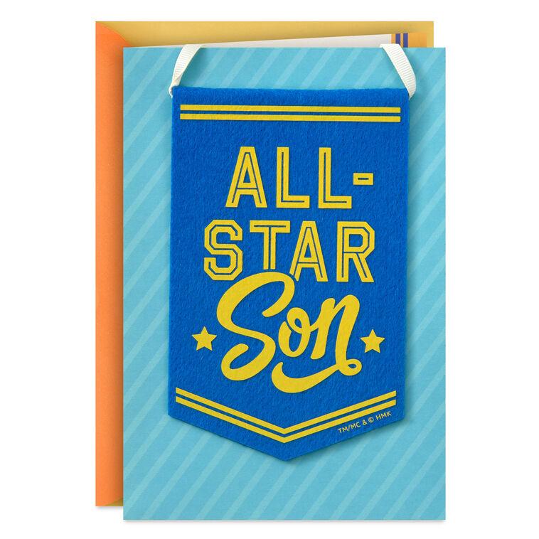 hallmark You're All In and All Heart Birthday Card for Son With Removable Banner