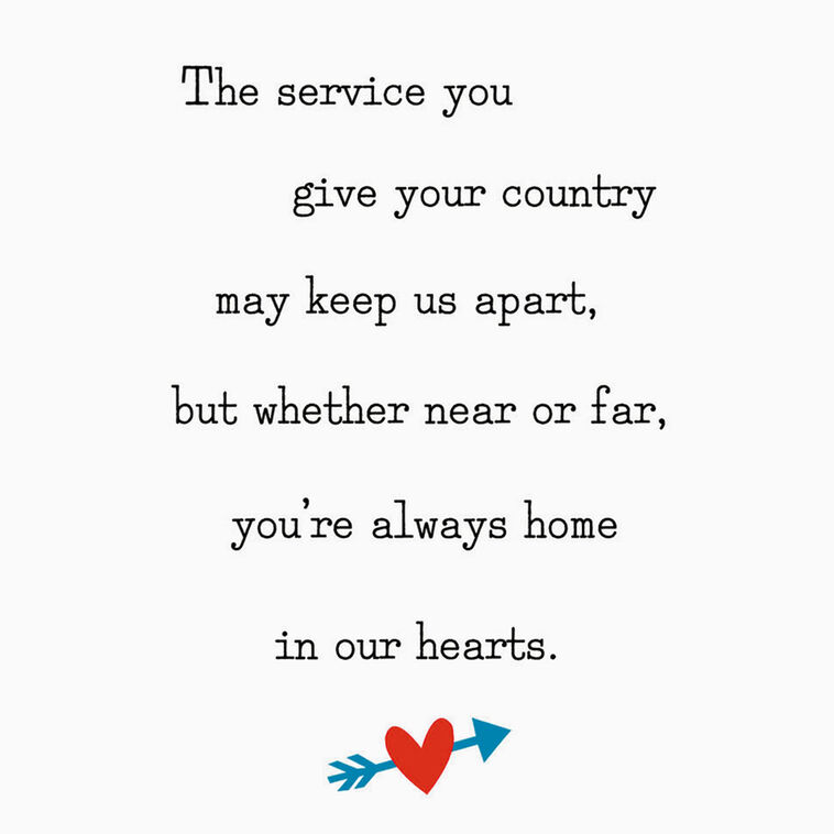 Hallmark You're Always Home In Our Hearts Military Miss You Card