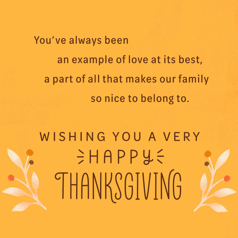 Hallmark You're An Example Of Love Thanksgiving Card For Aunt