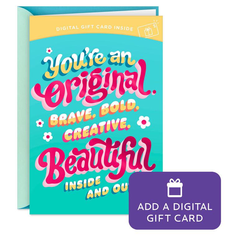 hallmark You're an Original Gift Card Greeting Birthday Card for Kids