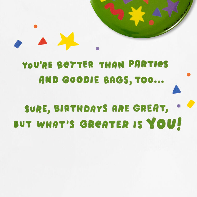 Hallmark You're Better Than Great Birthday Card For Son With Button Pin