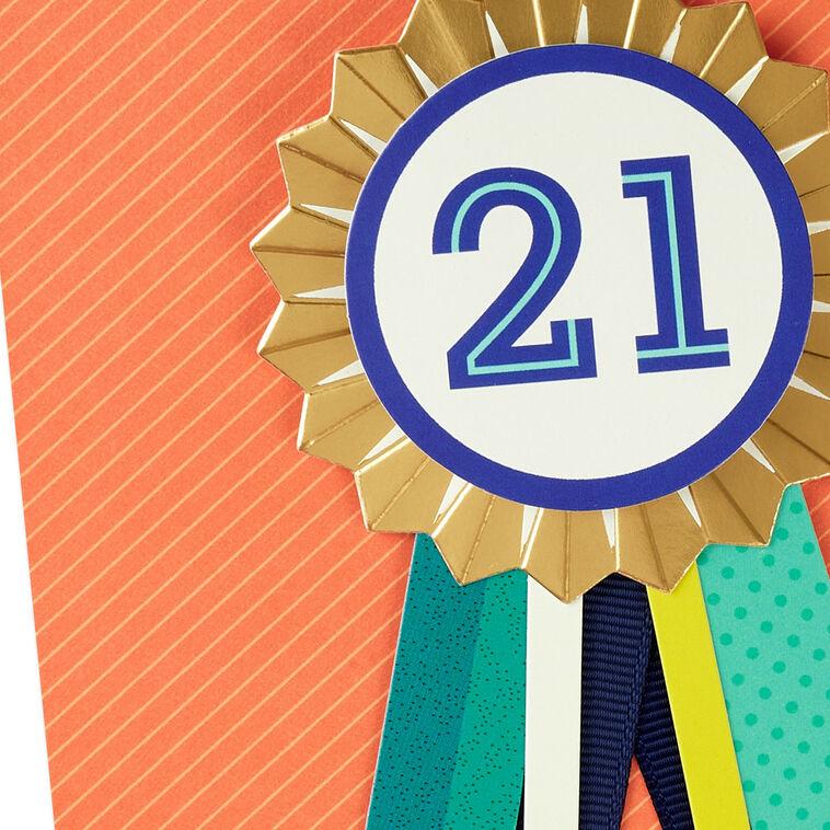 Hallmark You're Beyond Ordinary 21st Birthday Card With Wearable Badge