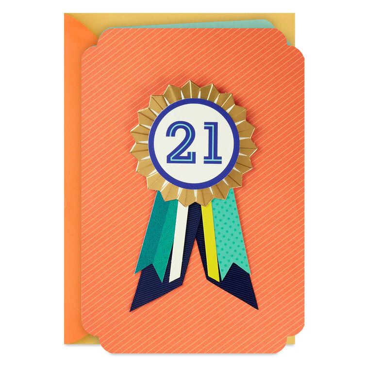 hallmark You're Beyond Ordinary 21st Birthday Card With Wearable Badge