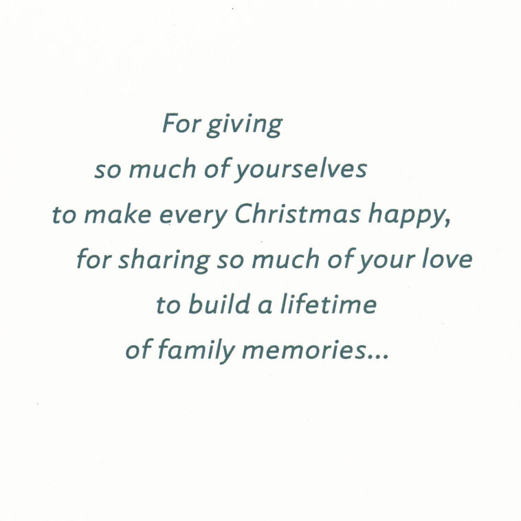 Hallmark You're Loved And Appreciated Christmas Card For Mom And Dad From Us
