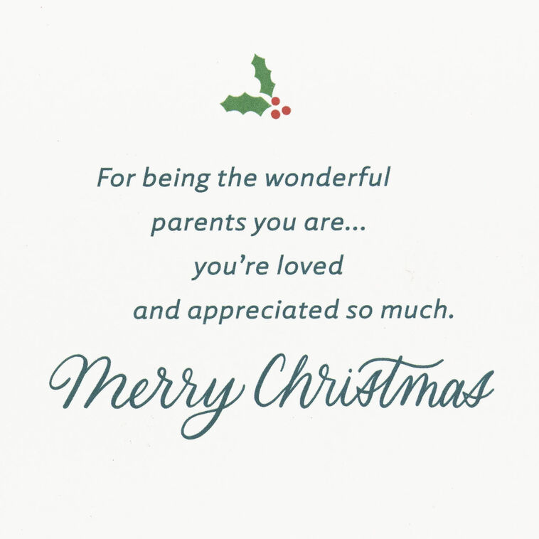 Hallmark You're Loved And Appreciated Christmas Card For Mom And Dad From Us