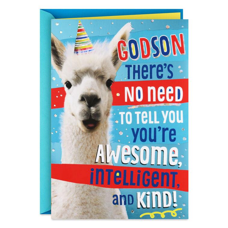 hallmark You're Made in God's Image Llama Birthday Card for Godson