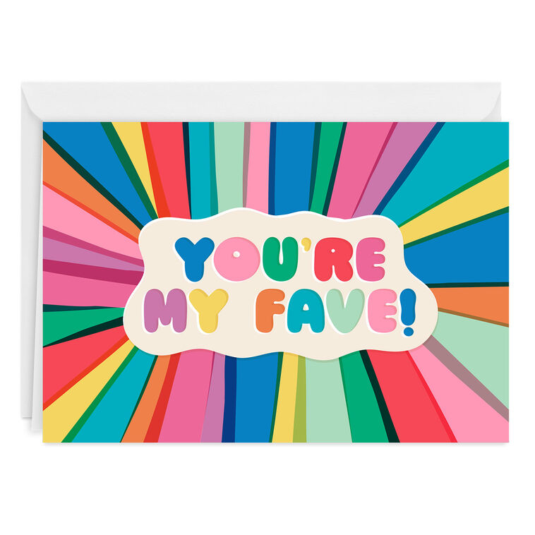 hallmark You're My Fave Rainbow Rays Custom Birthday Card