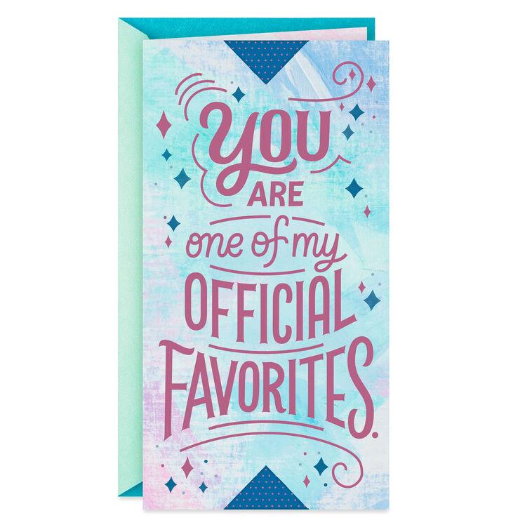 hallmark You're One of My Official Favorites Friendship Card