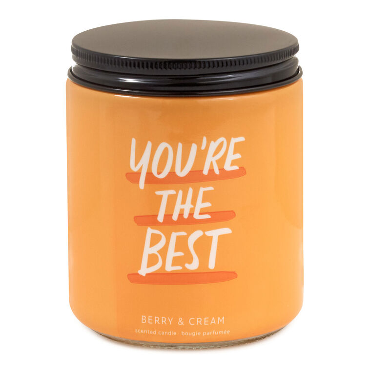 hallmark You're the Best Berry and Cream Scented Jar Candle 7 oz