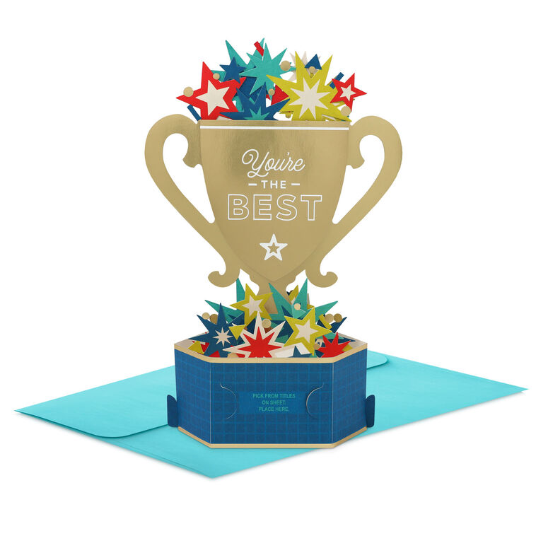 hallmark You're the Best Trophy Customizable 3D Pop-Up Card
