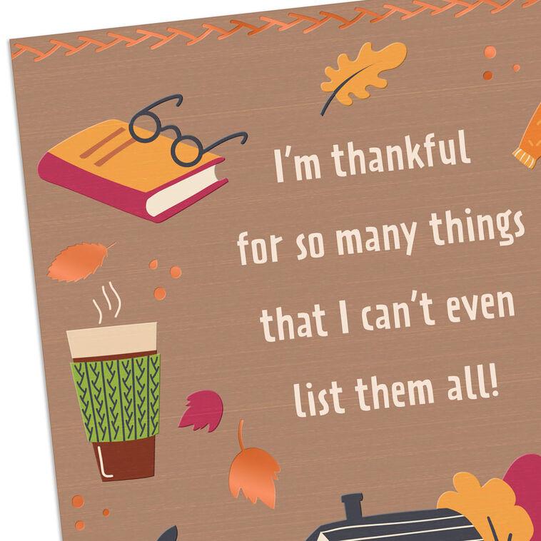 Hallmark You're Top Of The Gratitude List Thanksgiving Card