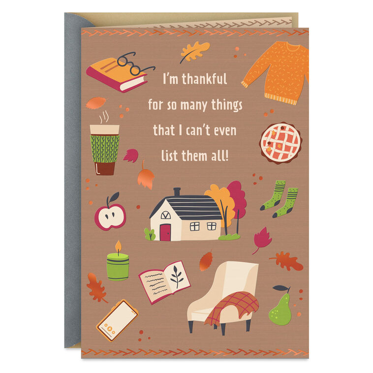 hallmark You're Top of the Gratitude List Thanksgiving Card